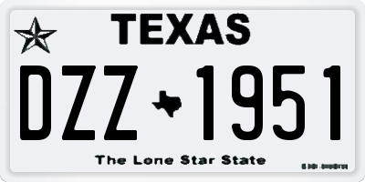 TX license plate DZZ1951