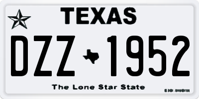 TX license plate DZZ1952