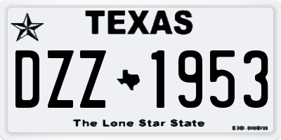 TX license plate DZZ1953