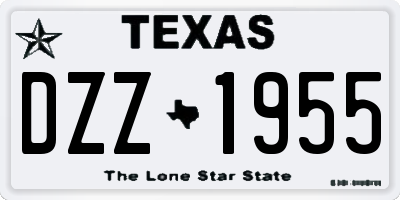 TX license plate DZZ1955