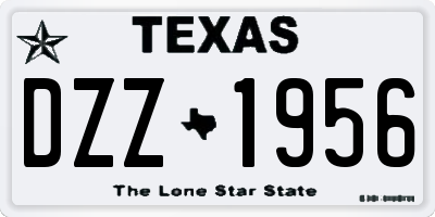 TX license plate DZZ1956