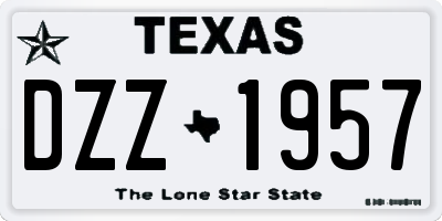 TX license plate DZZ1957