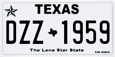 TX license plate DZZ1959