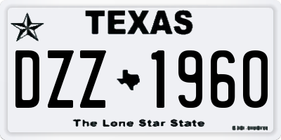 TX license plate DZZ1960