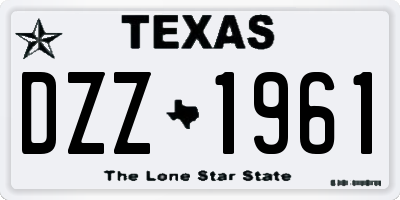 TX license plate DZZ1961