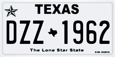 TX license plate DZZ1962