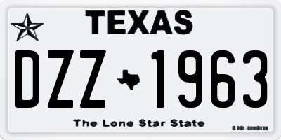 TX license plate DZZ1963