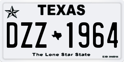 TX license plate DZZ1964