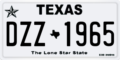 TX license plate DZZ1965