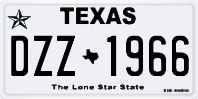 TX license plate DZZ1966
