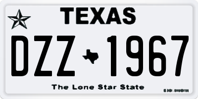 TX license plate DZZ1967