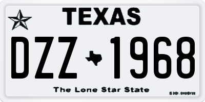 TX license plate DZZ1968