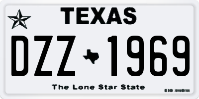 TX license plate DZZ1969