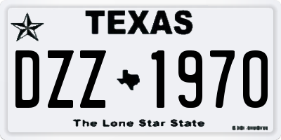 TX license plate DZZ1970