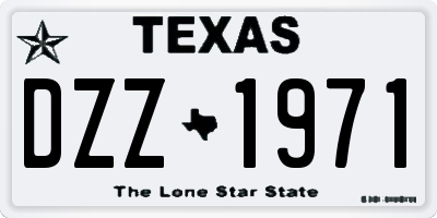 TX license plate DZZ1971