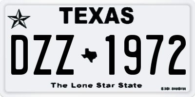 TX license plate DZZ1972