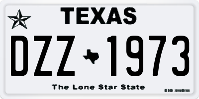 TX license plate DZZ1973