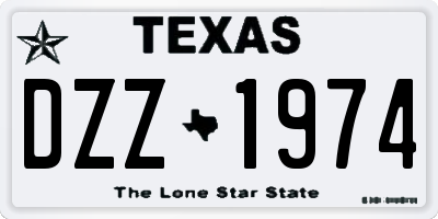 TX license plate DZZ1974