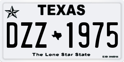 TX license plate DZZ1975