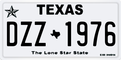 TX license plate DZZ1976