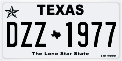 TX license plate DZZ1977