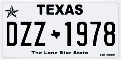 TX license plate DZZ1978