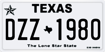 TX license plate DZZ1980