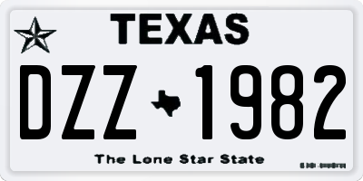 TX license plate DZZ1982