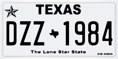 TX license plate DZZ1984