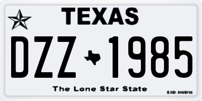 TX license plate DZZ1985