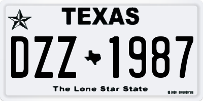 TX license plate DZZ1987