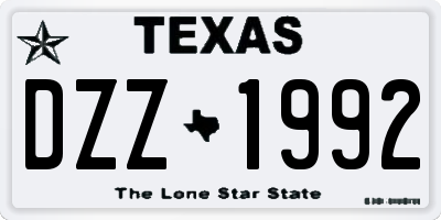 TX license plate DZZ1992