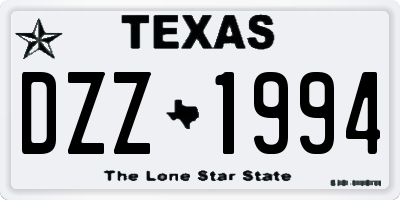 TX license plate DZZ1994