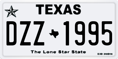 TX license plate DZZ1995