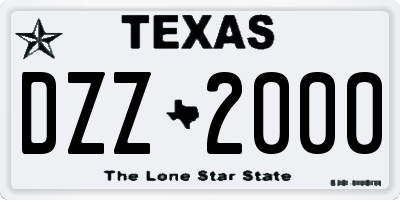 TX license plate DZZ2000