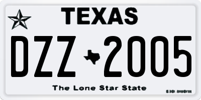 TX license plate DZZ2005