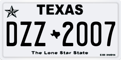 TX license plate DZZ2007