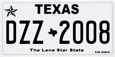 TX license plate DZZ2008