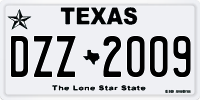 TX license plate DZZ2009