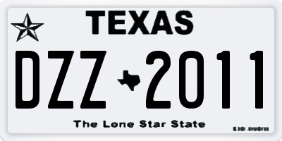 TX license plate DZZ2011