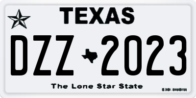 TX license plate DZZ2023