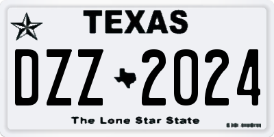 TX license plate DZZ2024