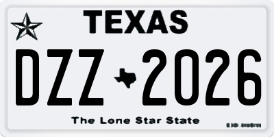 TX license plate DZZ2026