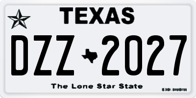 TX license plate DZZ2027