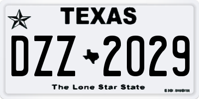 TX license plate DZZ2029