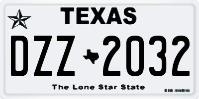 TX license plate DZZ2032