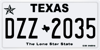 TX license plate DZZ2035