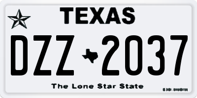 TX license plate DZZ2037