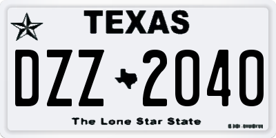 TX license plate DZZ2040