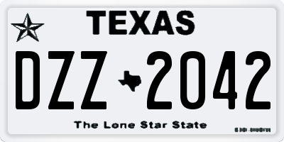 TX license plate DZZ2042